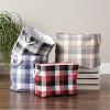 imageDII Buffalo Check Storage Collection Collapsible Bin with Handles Large Rectangle 175x12x15 Tri Color BlackTri Color Cardinal Red