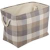 imageDII Buffalo Check Storage Collection Collapsible Bin with Handles Large Rectangle 175x12x15 Tri Color BlackTri Color Stone