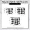 imageDII Buffalo Check Storage Collection Collapsible Bin with Handles Large Rectangle 175x12x15 Tri Color BlackTri Color Stone