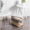 imageDII Burlap Collapsible Storage Bin with Cotton Handles Medium Rectangle 16x10x12 Wine BorderGray