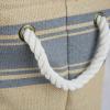 imageDII Burlap Collapsible Storage Bin with Cotton Handles Medium Rectangle 16x10x12 Wine BorderGray