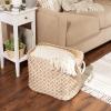 imageDII Burlap Storage Collection Collapsible Bin Medium Rectangle 16x10x12 White