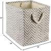 imageDII Chevron Woven Paper Storage Organizer Bin Laundry Hamper Organize Clothing Toys Pet Supplies Accessories Kids ampamp Baby Nursery Basket Medium Rectangle StoneGray