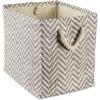 imageDII Chevron Woven Paper Storage Organizer Bin Laundry Hamper Organize Clothing Toys Pet Supplies Accessories Kids ampamp Baby Nursery Basket Medium Rectangle StoneGray