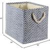 imageDII Chevron Woven Paper Storage Organizer Bin Laundry Hamper Organize Clothing Toys Pet Supplies Accessories Kids ampamp Baby Nursery Basket Medium Rectangle StoneNautical Blue