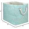 imageDII Chevron Woven Paper Storage Organizer Bin Laundry Hamper Organize Clothing Toys Pet Supplies Accessories Kids ampamp Baby Nursery Basket Medium Rectangle StoneAqua