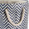 imageDII Chevron Woven Paper Storage Organizer Bin Laundry Hamper Organize Clothing Toys Pet Supplies Accessories Kids ampamp Baby Nursery Basket Medium Rectangle StoneNautical Blue