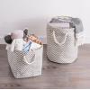 imageDII Chevron Woven Paper Storage Organizer Bin Laundry Hamper Organize Clothing Toys Pet Supplies Accessories Kids ampamp Baby Nursery Basket Medium Rectangle StoneGray