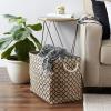 imageDII Collapsible Burlap Storage Basket or Bin with Durable Cotton Handles Home Organizational Solution for Office Bedroom Closet Toys ampamp Laundry Large  18x12x15 Black Lattice Outline