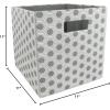 imageDII Collapsible Polyester Storage Cube Honeycomb Gray Small