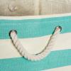 imageDII Durable Woven Striped Storage Bin Collapsible with Soft Rope Handles Reinforced with Metal Grommets Medium 15x10x12 PinkAqua