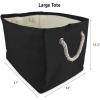 imageDII Durable Woven Striped Storage Bin Collapsible with Soft Rope Handles Reinforced with Metal Grommets Medium 15x10x12 PinkAqua