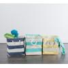 imageDII Durable Woven Striped Storage Bin Collapsible with Soft Rope Handles Reinforced with Metal Grommets Medium 15x10x12 PinkAqua
