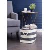 imageDII Durable Woven Striped Storage Bin Collapsible with Soft Rope Handles Reinforced with Metal Grommets Medium 15x10x12 PinkBlack