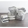 imageDII Durable Woven Striped Storage Bin Collapsible with Soft Rope Handles Reinforced with Metal Grommets Medium 15x10x12 PinkBlack