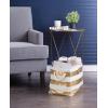 imageDII Durable Woven Striped Storage Bin Collapsible with Soft Rope Handles Reinforced with Metal Grommets Medium 15x10x12 PinkGold