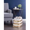 imageDII Durable Woven Striped Storage Bin Collapsible with Soft Rope Handles Reinforced with Metal Grommets Medium 15x10x12 PinkGold