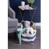 imageDII Durable Woven Striped Storage Bin Collapsible with Soft Rope Handles Reinforced with Metal Grommets Medium 15x10x12 PinkNautical Blue