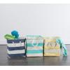 imageDII Durable Woven Striped Storage Bin Collapsible with Soft Rope Handles Reinforced with Metal Grommets Medium 15x10x12 PinkNautical Blue