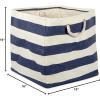 imageDII Durable Woven Striped Storage Bin Collapsible with Soft Rope Handles Reinforced with Metal Grommets Medium 15x10x12 PinkNautical Blue