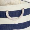 imageDII Durable Woven Striped Storage Bin Collapsible with Soft Rope Handles Reinforced with Metal Grommets Medium 15x10x12 PinkNautical Blue