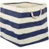imageDII Durable Woven Striped Storage Bin Collapsible with Soft Rope Handles Reinforced with Metal Grommets Medium 15x10x12 PinkNautical Blue