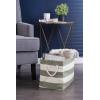 imageDII Durable Woven Striped Storage Bin Collapsible with Soft Rope Handles Reinforced with Metal Grommets Medium 15x10x12 PinkOlive Green