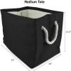 imageDII Durable Woven Striped Storage Bin Collapsible with Soft Rope Handles Reinforced with Metal Grommets Medium 15x10x12 PinkOlive Green