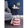 imageDII Durable Woven Striped Storage Bin Collapsible with Soft Rope Handles Reinforced with Metal Grommets Medium 15x10x12 PinkPink