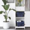 imageDII Farmhouse Chicken Wire Storage Baskets with Liner Medium Antique Black ampamp White Gingham Check 11x788x7quot 2 PieceRustic French Blue