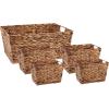 imageDII Hyacinth Collection Storage Baskets Large Set Assorted Sizes Natural 5 PieceDark Brown