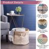 imageDII Jute Storage Collection Collapsible Burlap Diamond Storage Bin Small Round 12x9quot AquaAqua