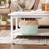 imageDII Jute Storage Collection Collapsible Burlap Diamond Storage Bin Small Round 12x9quot AquaAqua