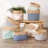 imageDII Jute Storage Collection Collapsible Burlap Diamond Storage Bin Small Round 12x9quot AquaAqua
