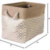 imageDII Jute Storage Collection Collapsible Burlap Diamond Storage Bin Small Round 12x9quot AquaBronze