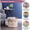 imageDII Jute Storage Collection Collapsible Burlap Diamond Storage Bin Small Round 12x9quot AquaBronze