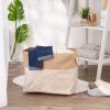imageDII Jute Storage Collection Collapsible Burlap Diamond Storage Bin Small Round 12x9quot AquaBronze
