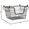 imageDII Metal Wire Mesh Stackable Utility Storage Bin Medium Rectangle 13x11x9 Cool GrayBlack