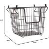 imageDII Metal Wire Mesh Stackable Utility Storage Bin Medium Rectangle 13x11x9 Cool GrayBlack