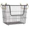 imageDII Metal Wire Mesh Stackable Utility Storage Bin Medium Rectangle 13x11x9 Cool GrayBlackGold