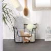 imageDII Metal Wire Mesh Stackable Utility Storage Bin Medium Rectangle 13x11x9 Cool GrayBlackGold