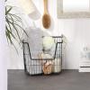 imageDII Metal Wire Mesh Stackable Utility Storage Bin Medium Rectangle 13x11x9 Cool GrayBlackGold