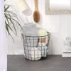 imageDII Metal Wire Mesh Stackable Utility Storage Bin Medium Rectangle 13x11x9 Cool GrayBlackGold