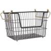 imageDII Metal Wire Mesh Stackable Utility Storage Bin Medium Rectangle 13x11x9 Cool GrayBlackGold