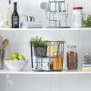 imageDII Metal Wire Mesh Stackable Utility Storage Bin Medium Rectangle 13x11x9 Cool GrayBlackGold