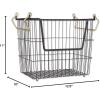 imageDII Metal Wire Mesh Stackable Utility Storage Bin Medium Rectangle 13x11x9 Cool GrayBlackGold