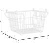 imageDII Metal Wire Mesh Stackable Utility Storage Bin Medium Rectangle 13x11x9 Cool GrayWhite