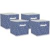 imageDII Non Woven Polyester Storage Bin Polka Dot White ampamp Gold Small Set of 2French Blue  White