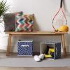 imageDII Non Woven Polyester Storage Bin Polka Dot White ampamp Gold Small Set of 2French Blue  White