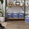 imageDII Non Woven Polyester Storage Bin Polka Dot White ampamp Gold Small Set of 2French Blue  White